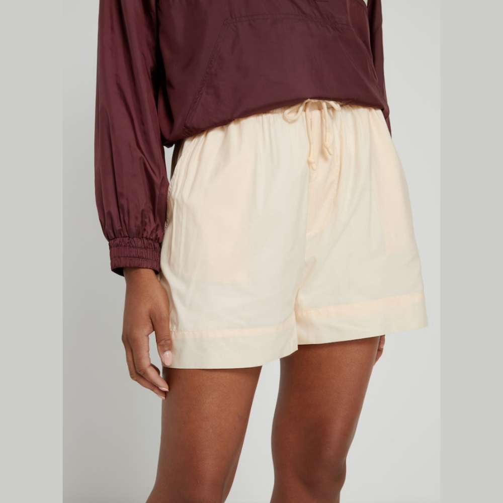 Frank & Oak Baggy High Waisted Gym Shorts La Coupe Peach Size Medium